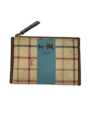 Coach Heritage Blue Stripe Key Chain Card Holder